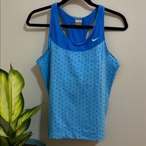 Nike Tank light blue with blue polka dots